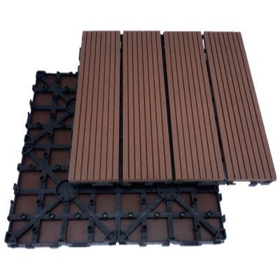 500x500mm Ahşap Plastik Kompozit WPC Bahçe Fayansları Zemin Kaplaması Tahtası