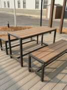 Popüler Bahçe Mobilya Seti - Tezgahlı Dış Mekan Ticari WPC Masası