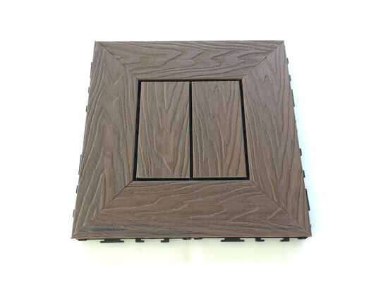 DIY WPC Güverte Fayansları 30*30CM Doğal Ahşap Tahıl Ev Veranda için Açık Döşeme